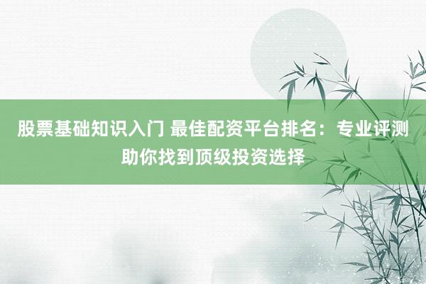 股票基础知识入门 最佳配资平台排名：专业评测助你找到顶级投资选择