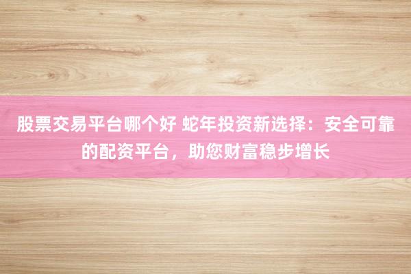 股票交易平台哪个好 蛇年投资新选择：安全可靠的配资平台，助您财富稳步增长