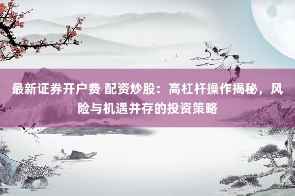 最新证券开户费 配资炒股：高杠杆操作揭秘，风险与机遇并存的投资策略