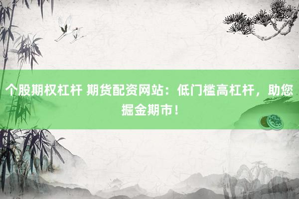 个股期权杠杆 期货配资网站：低门槛高杠杆，助您掘金期市！